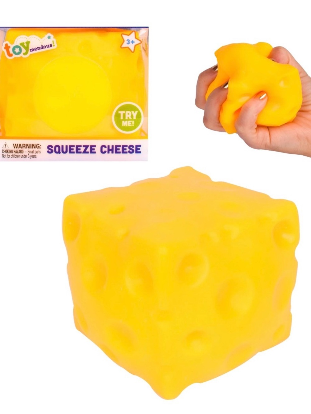 Squeeze Cheese Toy - Yellow Stress Plush for Kids